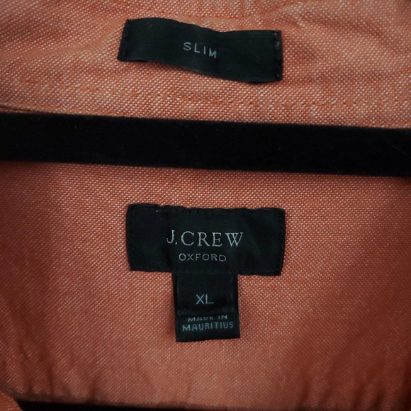 J Crew Slim Oxford Orange Button Down XL - Picture 5 of 8